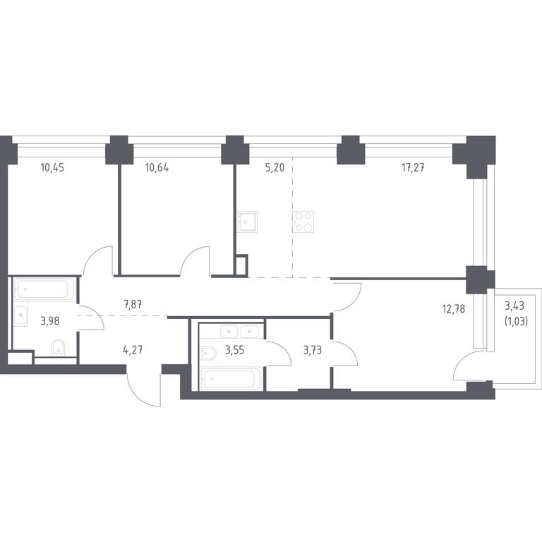Продажа 2-комн. квартиры, 80,77 м² в ЖК «Нова (Nova)», улица Братьев Фонченко, вл21, Москва, Россия #1 Продажа 2-комн. квартиры, 80,77 м² в ЖК «Нова (Nova)», улица Братьев Фонченко, вл21, Москва, Россия #1