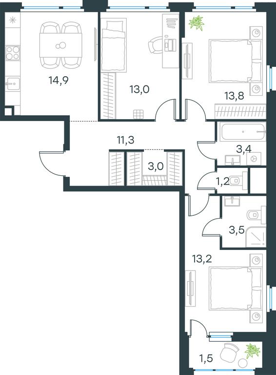 2-BD Apartment Sale, 78.8 sq. m. at Gorod V lesu, Gorod V Lesu Residential Complex, Village of Otradnoye, Krasnogorsk Urban District, Moscow Region, Russia #1 2-BD Apartment Sale, 78.8 sq. m. at Gorod V lesu, Gorod V Lesu Residential Complex, Village of Otradnoye, Krasnogorsk Urban District, Moscow Region, Russia #1