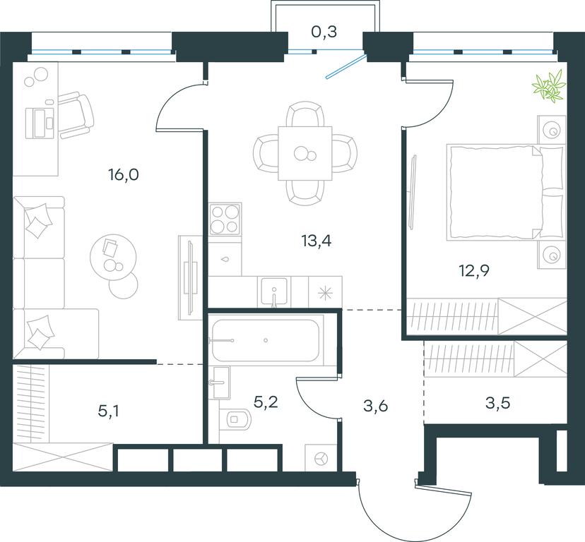 Apartment Sale, 60 sq. m. at Level Seligerskaya, Ilmenskiy Drive, 12, Moscow, Russia #1