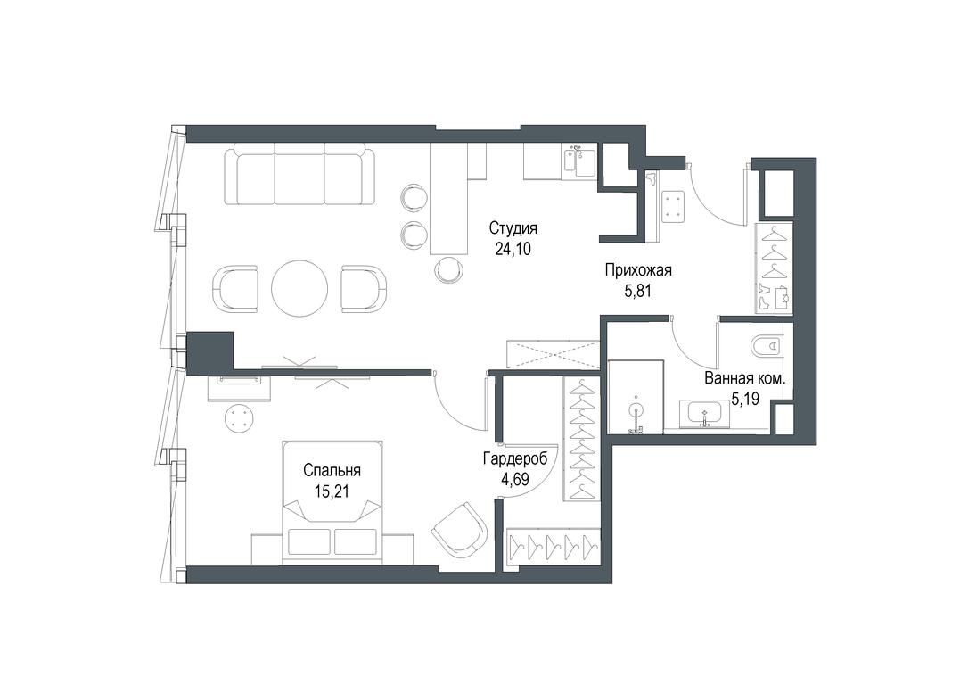 1-BD Apartment Sale, 54.98 sq. m. at Famous, Bagrationovsky Drive, 5к2, Moscow, Russia #2 1-BD Apartment Sale, 54.98 sq. m. at Famous, Bagrationovsky Drive, 5к2, Moscow, Russia #2