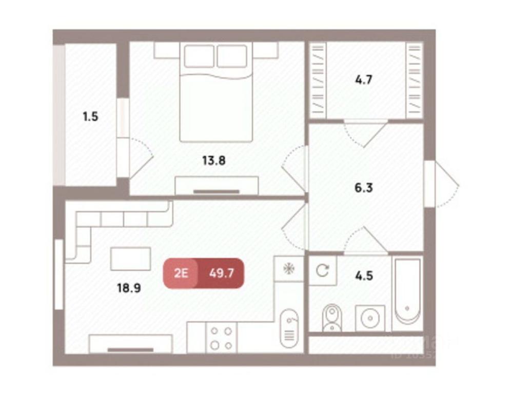 1-BD Apartment Sale, 49.7平方米 at Prospekt 39, Ryazansky Avenue, Moscow, Russia #1 1-BD Apartment Sale, 49.7平方米 at Prospekt 39, Ryazansky Avenue, Moscow, Russia #1