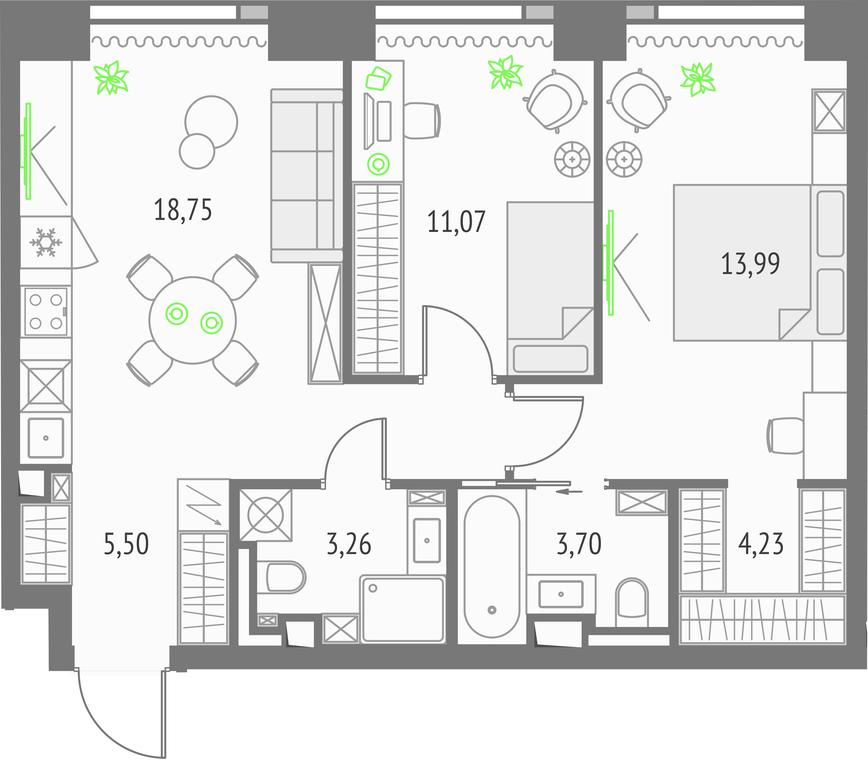 Продажа 2-комн. квартиры, 64,3 м² в ЖК «Upside Towers (Апсайд Тауэрс)», Огородный проезд, 4с1, Москва, Россия #1 Продажа 2-комн. квартиры, 64,3 м² в ЖК «Upside Towers (Апсайд Тауэрс)», Огородный проезд, 4с1, Москва, Россия #1