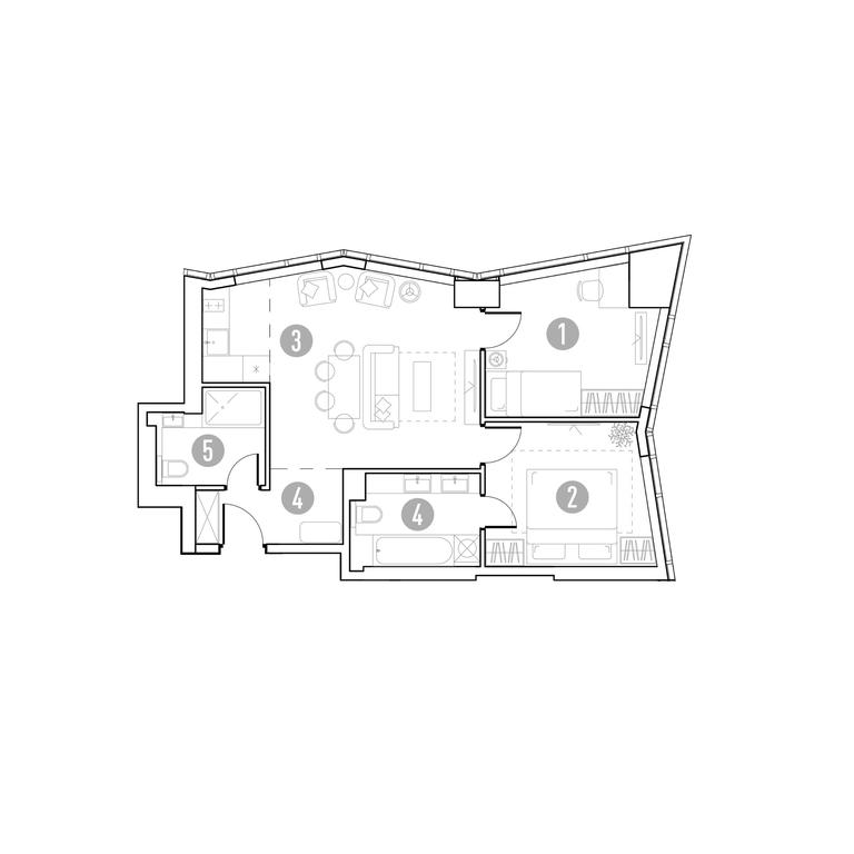 1-BD Apartment Sale, 60.79 sq. m. at UNO.Gorbunova, Gorbunova Street, 27, Moscow, Russia #1