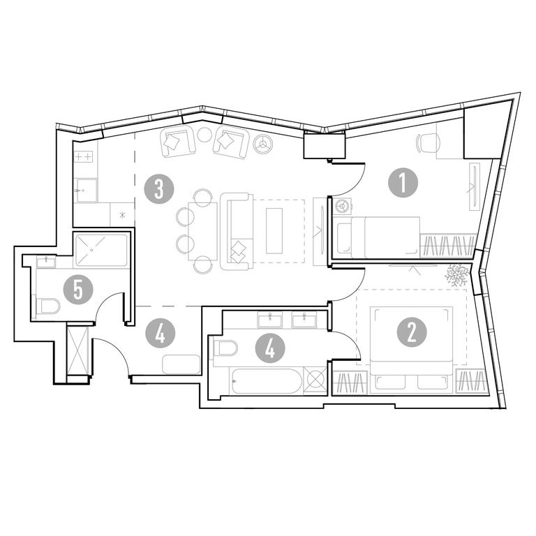 1-BD Apartment Sale, 60.79 sq. m. at UNO.Gorbunova, Gorbunova Street, 27, Moscow, Russia #2