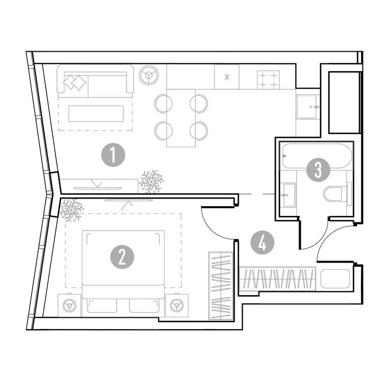 1-BD Apartment Sale, 40.68 sq. m. at UNO.Gorbunova, Gorbunova Street, 27, Moscow, Russia #2