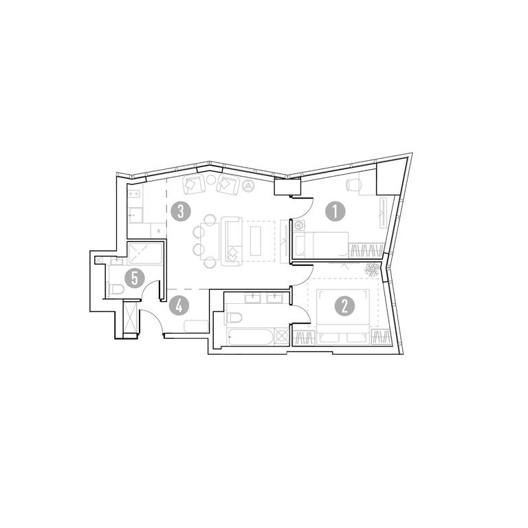 1-BD Apartment Sale, 60.61 sq. m. at UNO.Gorbunova, Gorbunova Street, 27, Moscow, Russia #1
