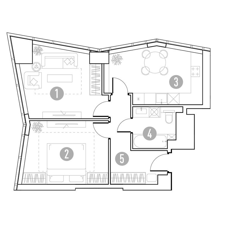 1-BD Apartment Sale, 54.38 sq. m. at UNO.Gorbunova, Gorbunova Street, 27, Moscow, Russia #2