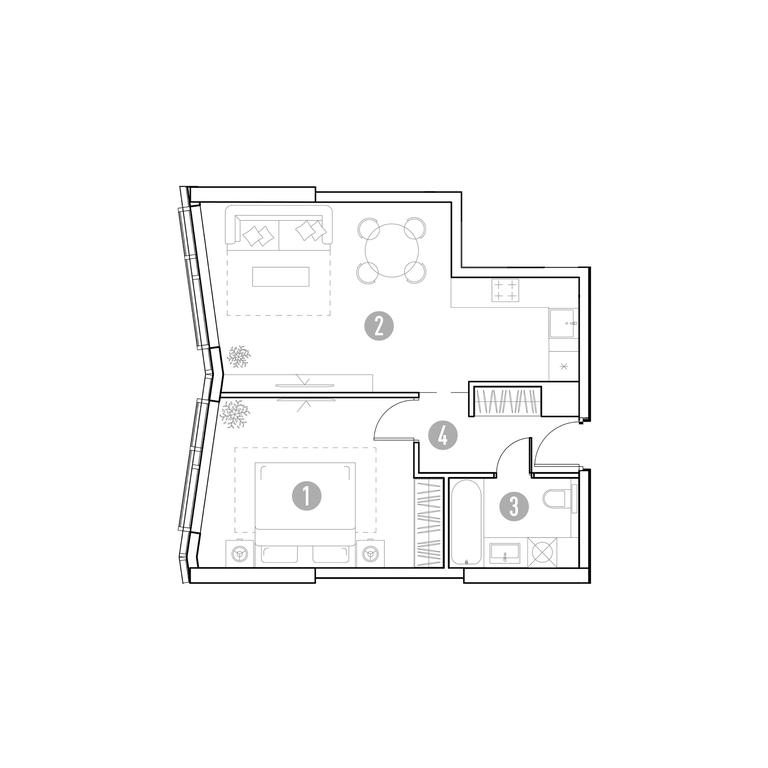 1-BD Apartment Sale, 48.21 sq. m. at UNO.Gorbunova, Gorbunova Street, 27, Moscow, Russia #1 1-BD Apartment Sale, 48.21 sq. m. at UNO.Gorbunova, Gorbunova Street, 27, Moscow, Russia #1