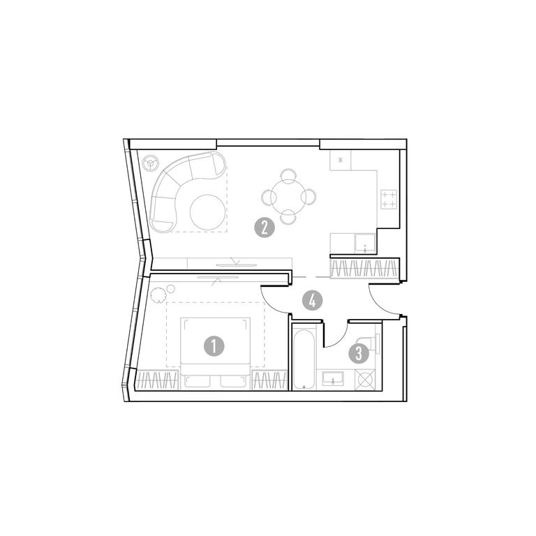 1-BD Apartment Sale, 48.73 sq. m. at UNO.Gorbunova, Gorbunova Street, 27, Moscow, Russia #1