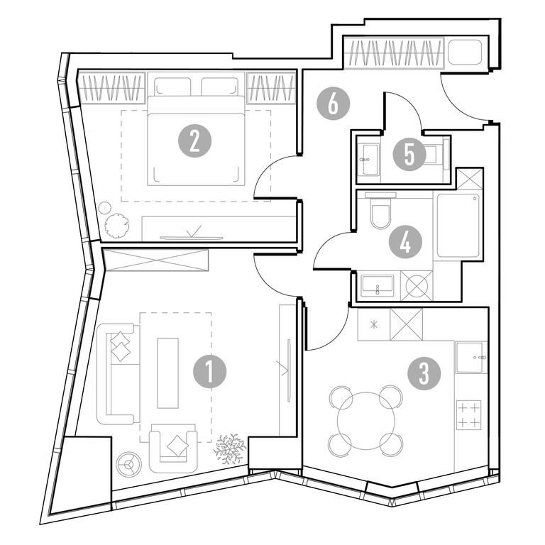1-BD Apartment Sale, 53.13 sq. m. at UNO.Gorbunova, Gorbunova Street, 27, Moscow, Russia #2 1-BD Apartment Sale, 53.13 sq. m. at UNO.Gorbunova, Gorbunova Street, 27, Moscow, Russia #2