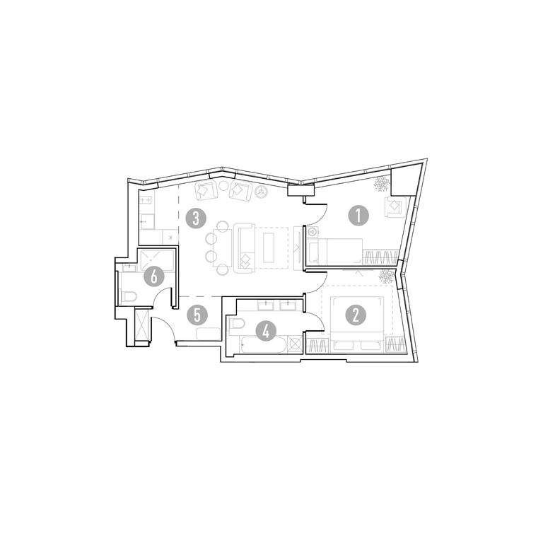 1-BD Apartment Sale, 61.16 sq. m. at UNO.Gorbunova, Gorbunova Street, 27, Moscow, Russia #1