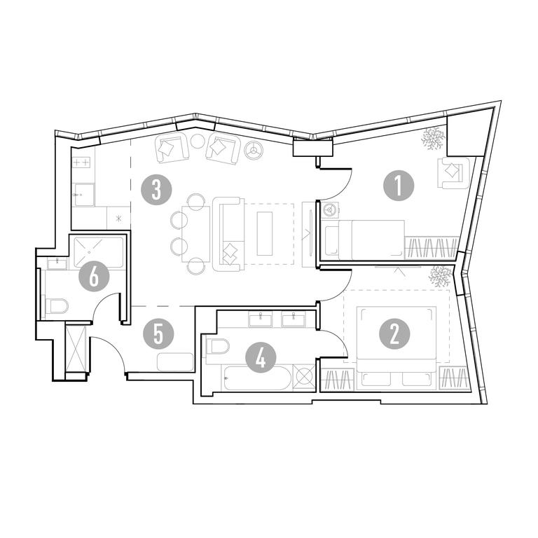1-BD Apartment Sale, 61.16 sq. m. at UNO.Gorbunova, Gorbunova Street, 27, Moscow, Russia #2