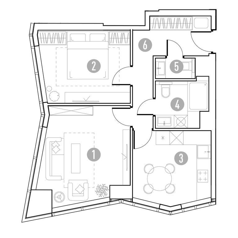 1-BD Apartment Sale, 53.56 sq. m. at UNO.Gorbunova, Gorbunova Street, 27, Moscow, Russia #2 1-BD Apartment Sale, 53.56 sq. m. at UNO.Gorbunova, Gorbunova Street, 27, Moscow, Russia #2