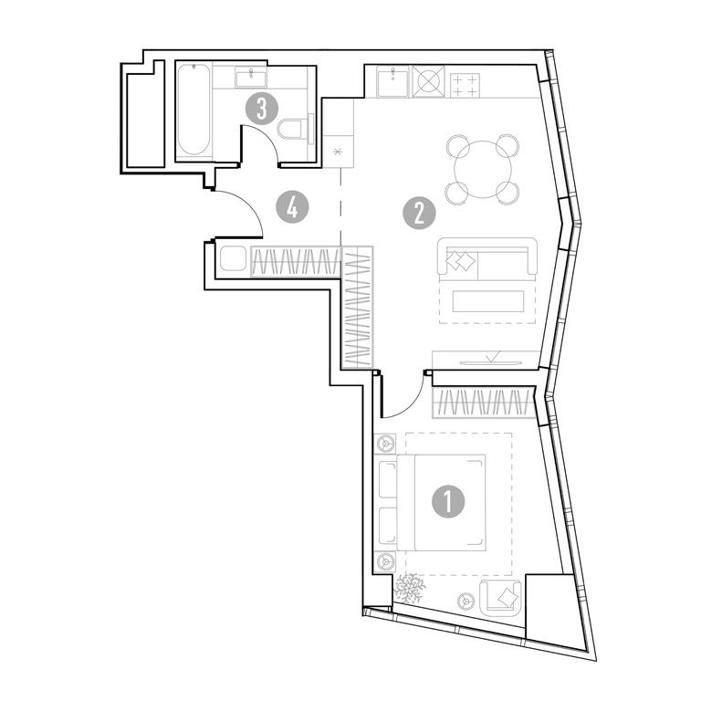 1-BD Apartment Sale, 46.53 sq. m. at UNO.Gorbunova, Gorbunova Street, 27, Moscow, Russia #2 1-BD Apartment Sale, 46.53 sq. m. at UNO.Gorbunova, Gorbunova Street, 27, Moscow, Russia #2
