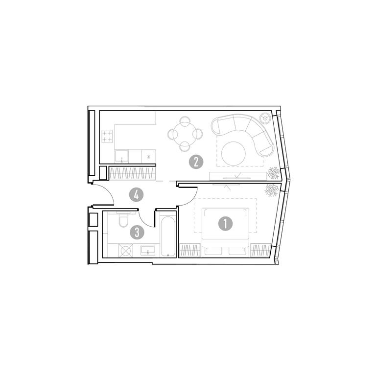 1-BD Apartment Sale, 45.64 sq. m. at UNO.Gorbunova, Gorbunova Street, 27, Moscow, Russia #1