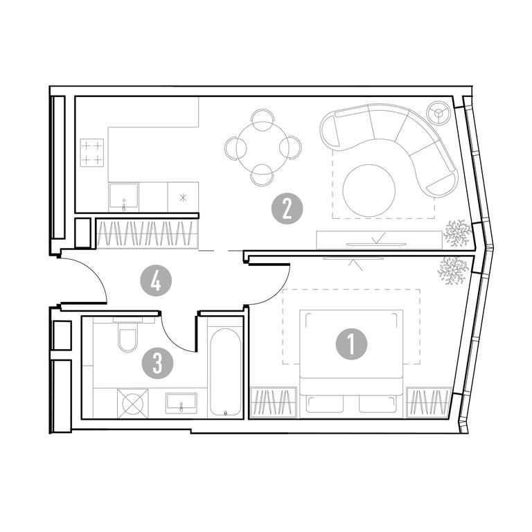 1-BD Apartment Sale, 45.64 sq. m. at UNO.Gorbunova, Gorbunova Street, 27, Moscow, Russia #2