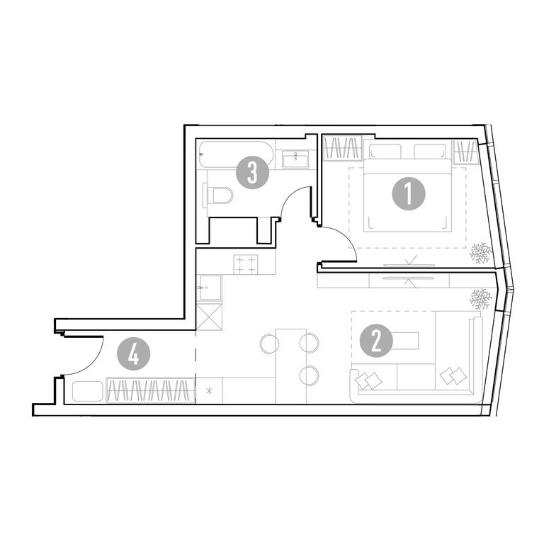 1-BD Apartment Sale, 44.15 sq. m. at UNO.Gorbunova, Gorbunova Street, 27, Moscow, Russia #2 1-BD Apartment Sale, 44.15 sq. m. at UNO.Gorbunova, Gorbunova Street, 27, Moscow, Russia #2