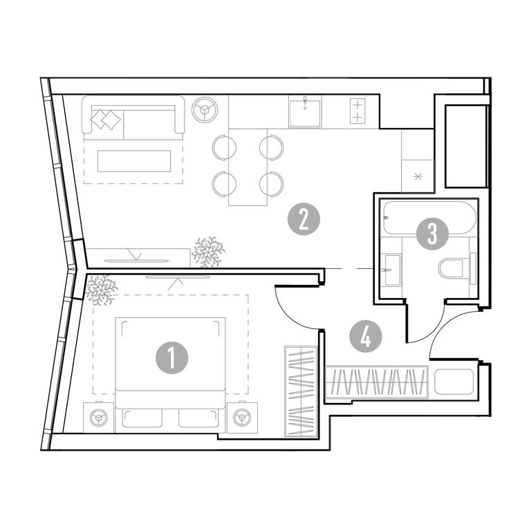 1-BD Apartment Sale, 40.67 sq. m. at UNO.Gorbunova, Gorbunova Street, 27, Moscow, Russia #2