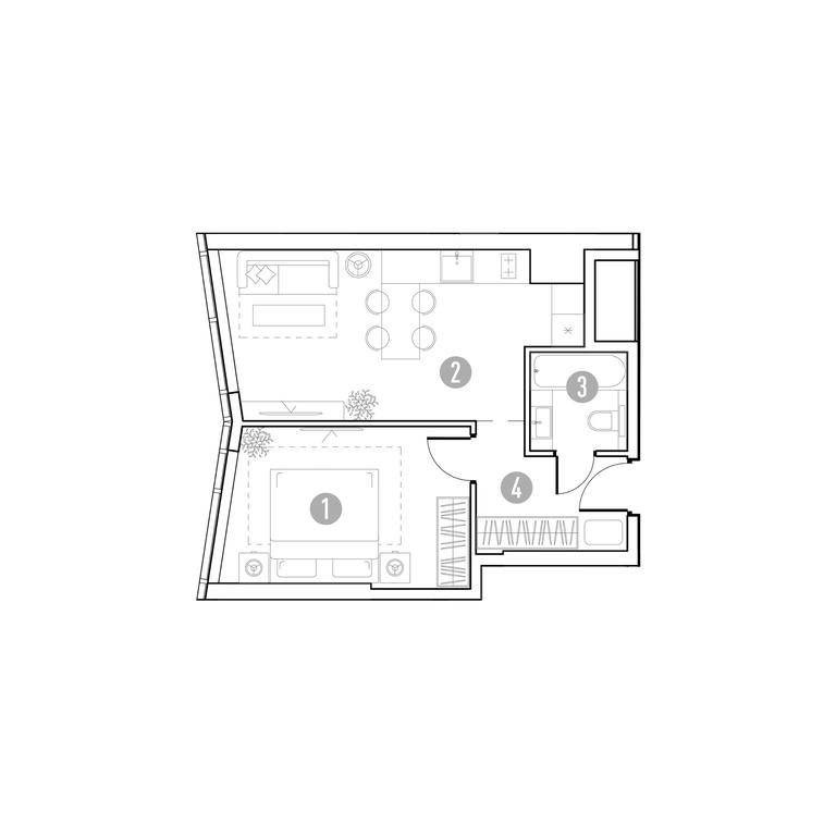 1-BD Apartment Sale, 40.67 sq. m. at UNO.Gorbunova, Gorbunova Street, 27, Moscow, Russia #1