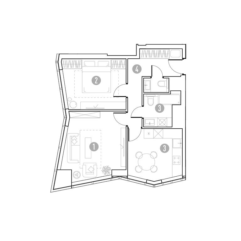 1-BD Apartment Sale, 53.12 sq. m. at UNO.Gorbunova, Gorbunova Street, 27, Moscow, Russia #1