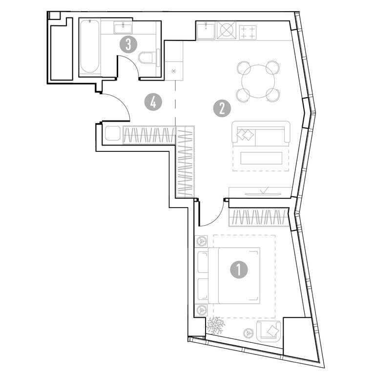 1-BD Apartment Sale, 46.44 sq. m. at UNO.Gorbunova, Gorbunova Street, 27, Moscow, Russia #2 1-BD Apartment Sale, 46.44 sq. m. at UNO.Gorbunova, Gorbunova Street, 27, Moscow, Russia #2