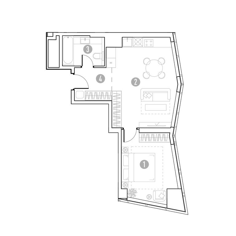 1-BD Apartment Sale, 46.44 sq. m. at UNO.Gorbunova, Gorbunova Street, 27, Moscow, Russia #1 1-BD Apartment Sale, 46.44 sq. m. at UNO.Gorbunova, Gorbunova Street, 27, Moscow, Russia #1