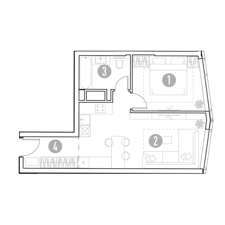 1-BD Apartment Sale, 44.09平方米 at UNO.Gorbunova, Gorbunova Street, 27, Moscow, Russia #2 1-BD Apartment Sale, 44.09平方米 at UNO.Gorbunova, Gorbunova Street, 27, Moscow, Russia #2
