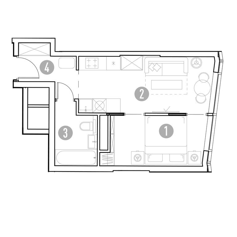 1-BD Apartment Sale, 32.19平方米 at UNO.Gorbunova, Gorbunova Street, 27, Moscow, Russia #2