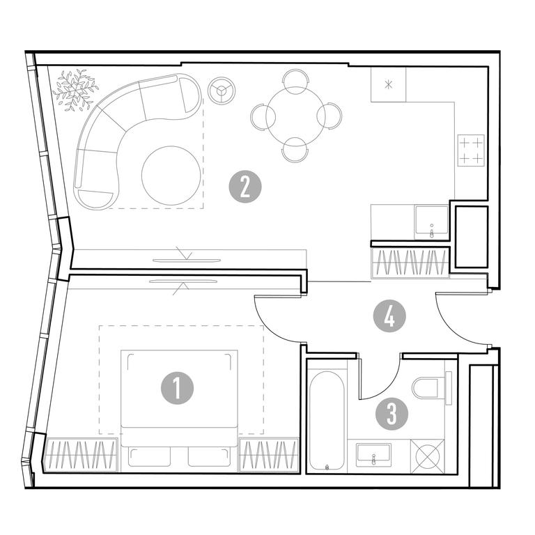 1-BD Apartment Sale, 48.68 sq. m. at UNO.Gorbunova, Gorbunova Street, 27, Moscow, Russia #2