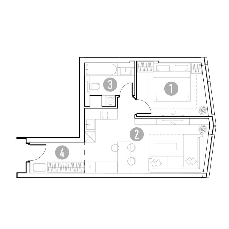 1-BD Apartment Sale, 44.33 sq. m. at UNO.Gorbunova, Gorbunova Street, 27, Moscow, Russia #2 1-BD Apartment Sale, 44.33 sq. m. at UNO.Gorbunova, Gorbunova Street, 27, Moscow, Russia #2