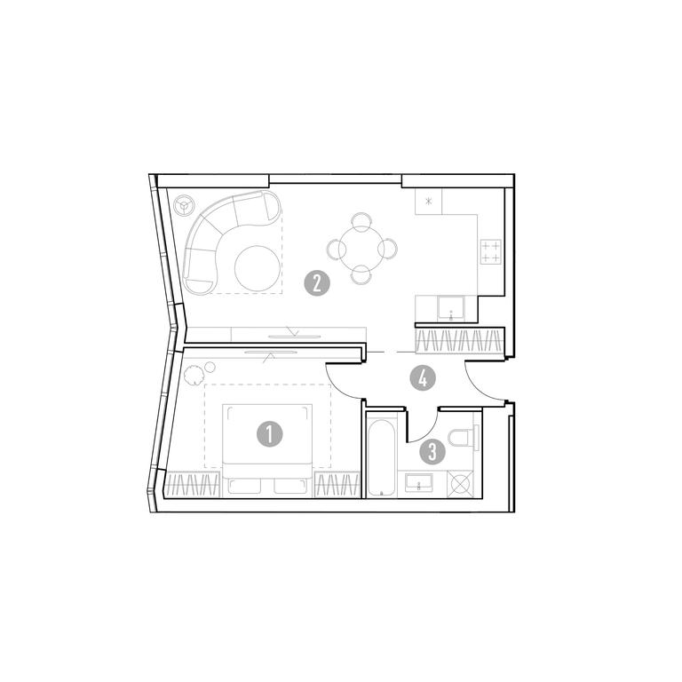 1-BD Apartment Sale, 48.89 sq. m. at UNO.Gorbunova, Gorbunova Street, 27, Moscow, Russia #1