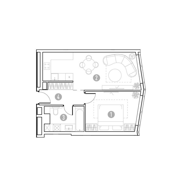 1-BD Apartment Sale, 45.61 sq. m. at UNO.Gorbunova, Gorbunova Street, 27, Moscow, Russia #1