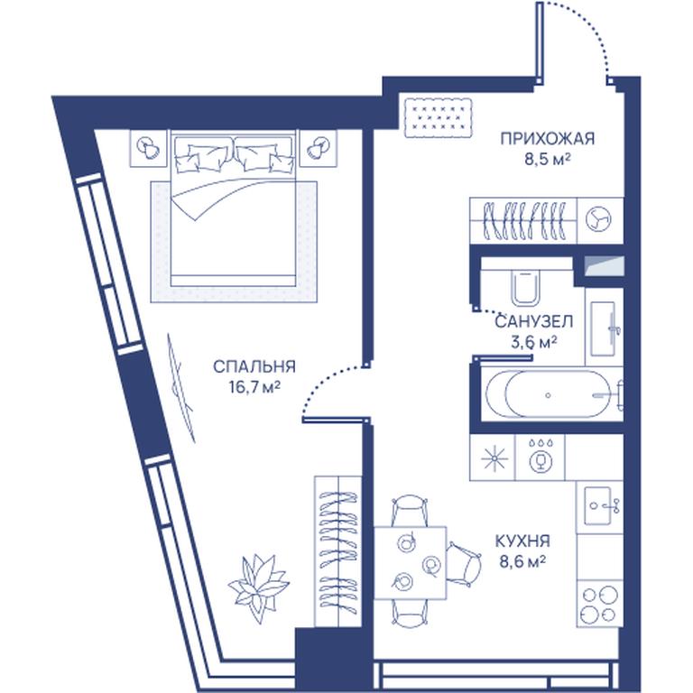 1-BD Apartment Sale, 37.4平方米 at Svet, Dmitrovskoye Highway, 83А, Moscow, Russia #1 1-BD Apartment Sale, 37.4平方米 at Svet, Dmitrovskoye Highway, 83А, Moscow, Russia #1