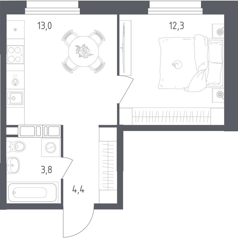 Apartment Sale, 33.5 sq. m. at Olhovy Kvartal, 5-ya ulitsa Lesnyye Polyany, posyolok Gazoprovod, Sosenskoye Settlement, Moscow, Russia #1 Apartment Sale, 33.5 sq. m. at Olhovy Kvartal, 5-ya ulitsa Lesnyye Polyany, posyolok Gazoprovod, Sosenskoye Settlement, Moscow, Russia #1