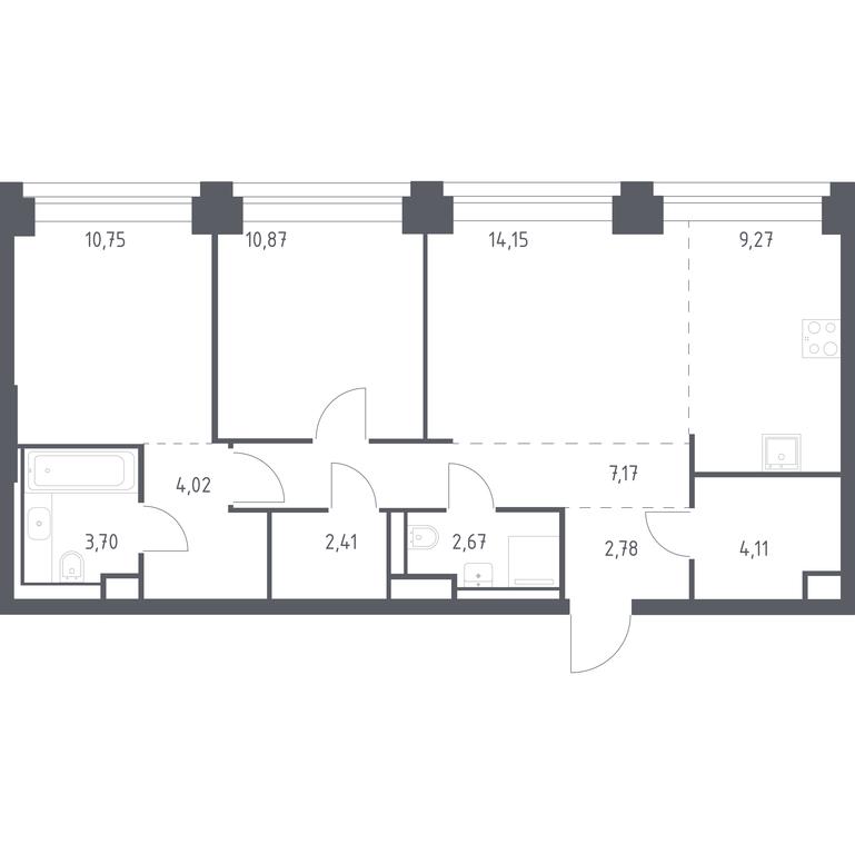 1-BD Apartment Sale, 71.9 sq. m. at Nova, Bratyev Fonchenko Street, вл21, Moscow, Russia #1 1-BD Apartment Sale, 71.9 sq. m. at Nova, Bratyev Fonchenko Street, вл21, Moscow, Russia #1