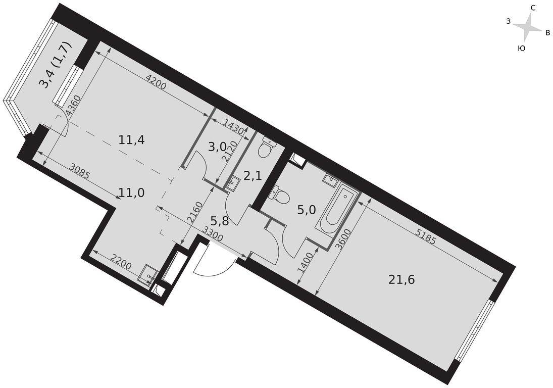 2-BD Apartment Sale, 72 sq. m. at Arkhitektor, Akademika Volgina Street, 2Д, Moscow, Russia #2 2-BD Apartment Sale, 72 sq. m. at Arkhitektor, Akademika Volgina Street, 2Д, Moscow, Russia #2