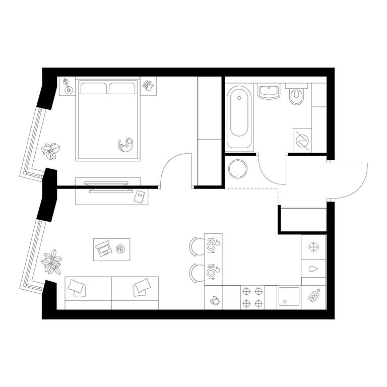 1-BD Apartment Sale, 38.6 sq. m. at Kronshtadtskiy 9, Kronshtadtsky Boulevard, 9с21, Moscow, Russia #1 1-BD Apartment Sale, 38.6 sq. m. at Kronshtadtskiy 9, Kronshtadtsky Boulevard, 9с21, Moscow, Russia #1