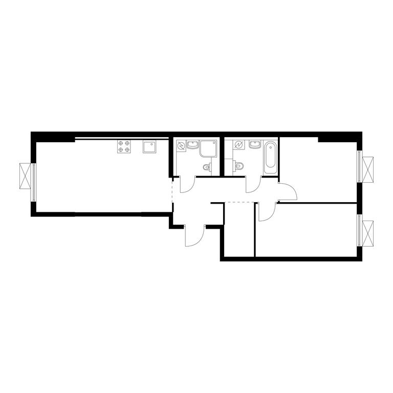 2-BD Apartment Sale, 61.5平方米 at Liublinskiy Park, Lyublinskaya Street, 78к2, Moscow, Russia #1 2-BD Apartment Sale, 61.5平方米 at Liublinskiy Park, Lyublinskaya Street, 78к2, Moscow, Russia #1