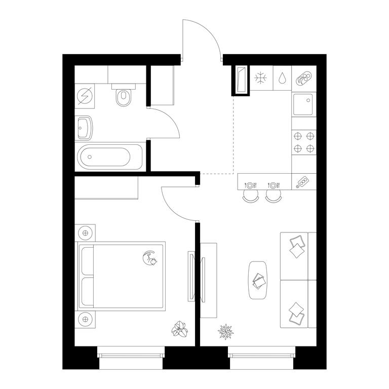1-BD Apartment Sale, 35.9 sq. m. at Polar, Polyarnaya Street, 39Б, Moscow, Russia #1 1-BD Apartment Sale, 35.9 sq. m. at Polar, Polyarnaya Street, 39Б, Moscow, Russia #1