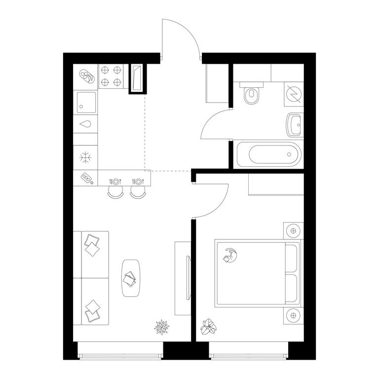 1-BD Apartment Sale, 34.7 sq. m. at Polar, Polyarnaya Street, 39Б, Moscow, Russia #1 1-BD Apartment Sale, 34.7 sq. m. at Polar, Polyarnaya Street, 39Б, Moscow, Russia #1
