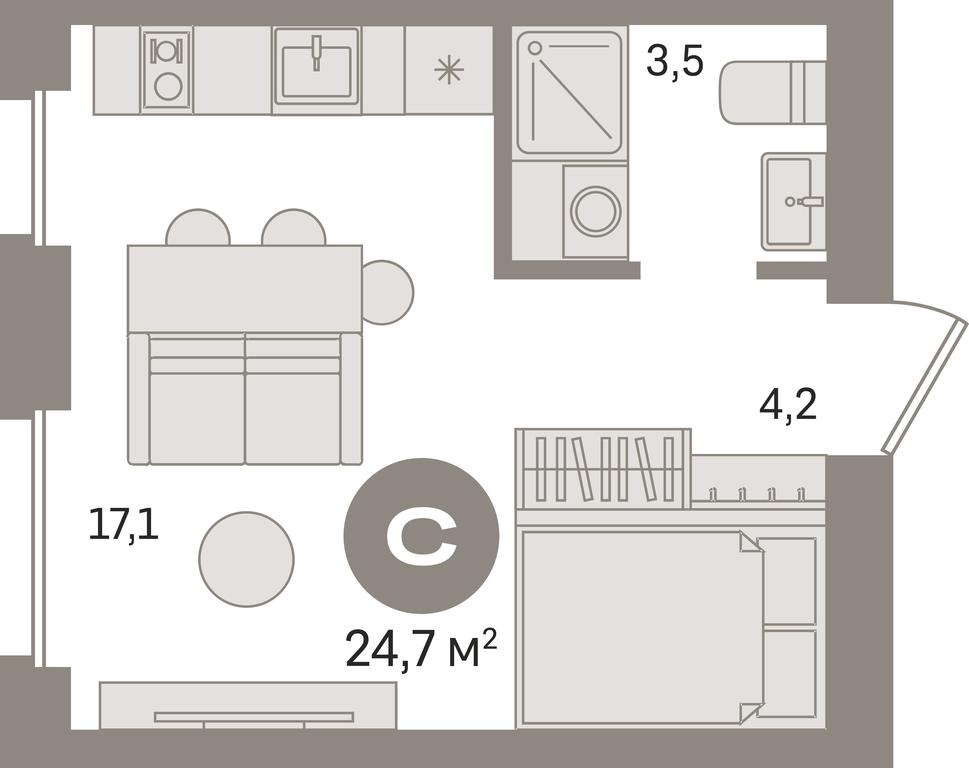 Apartment Sale, 24.7 sq. m. at Pervy kvartal, Kalinovaya ulitsa, derevnya Sapronovo, Leninskiy City District, Moscow Region, Russia #1 Apartment Sale, 24.7 sq. m. at Pervy kvartal, Kalinovaya ulitsa, derevnya Sapronovo, Leninskiy City District, Moscow Region, Russia #1