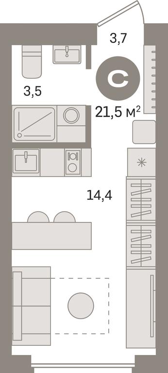 Apartment Sale, 21.5 sq. m. at Pervy kvartal, Kalinovaya ulitsa, derevnya Sapronovo, Leninskiy City District, Moscow Region, Russia #1 Apartment Sale, 21.5 sq. m. at Pervy kvartal, Kalinovaya ulitsa, derevnya Sapronovo, Leninskiy City District, Moscow Region, Russia #1