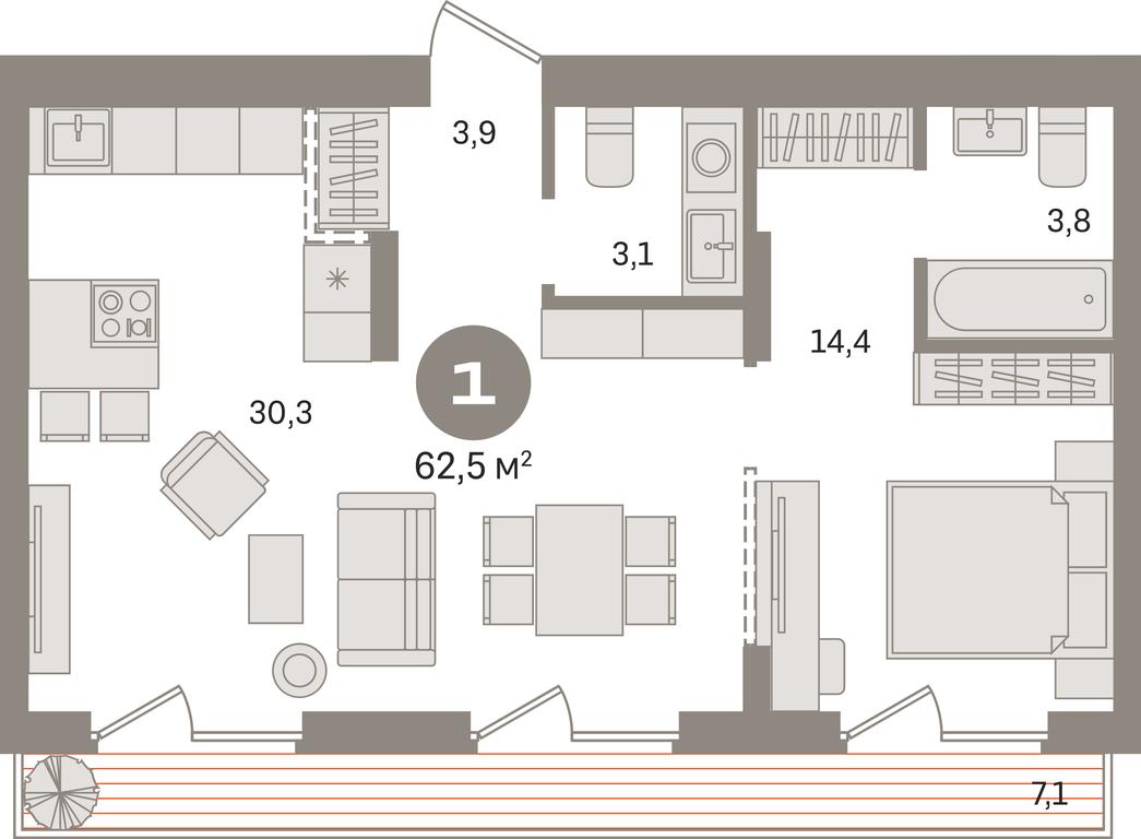 1-BD Apartment Sale, 62.5平方米 at Pervy kvartal, Kalinovaya ulitsa, derevnya Sapronovo, Leninskiy City District, Moscow Region, Russia #1 1-BD Apartment Sale, 62.5平方米 at Pervy kvartal, Kalinovaya ulitsa, derevnya Sapronovo, Leninskiy City District, Moscow Region, Russia #1