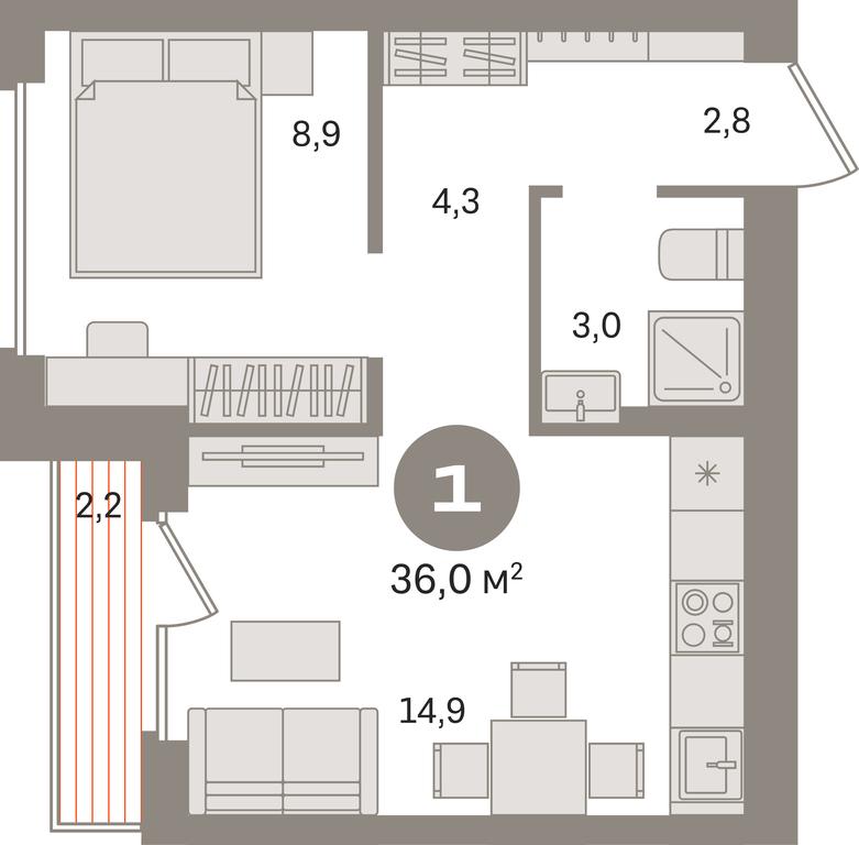 1-BD Apartment Sale, 36 sq. m. at Pervy kvartal, Kalinovaya ulitsa, derevnya Sapronovo, Leninskiy City District, Moscow Region, Russia #1 1-BD Apartment Sale, 36 sq. m. at Pervy kvartal, Kalinovaya ulitsa, derevnya Sapronovo, Leninskiy City District, Moscow Region, Russia #1