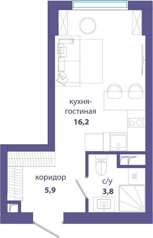 Продажа квартиры, 25,9 м² в ЖК «Событие», улица Лобачевского, 124к3, Москва, Россия #1