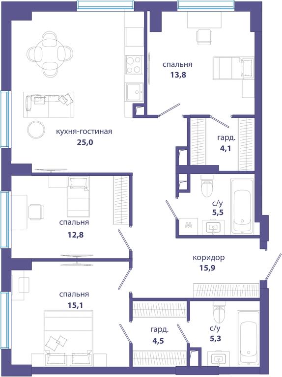 Продажа 3-комн. квартиры, 102 м² в ЖК «Событие», улица Лобачевского, 124к3, Москва, Россия #1 Продажа 3-комн. квартиры, 102 м² в ЖК «Событие», улица Лобачевского, 124к3, Москва, Россия #1