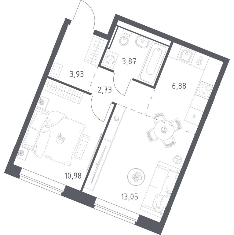Apartment Sale, 41.44 sq. m. at Kvartal Zapadnyj, kvartal № 76, Marushkinskoye Settlement, Moscow, Russia #1 Apartment Sale, 41.44 sq. m. at Kvartal Zapadnyj, kvartal № 76, Marushkinskoye Settlement, Moscow, Russia #1
