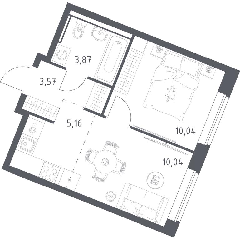 Apartment Sale, 32.68平方米 at Kvartal Zapadnyj, kvartal № 76, Marushkinskoye Settlement, Moscow, Russia #1 Apartment Sale, 32.68平方米 at Kvartal Zapadnyj, kvartal № 76, Marushkinskoye Settlement, Moscow, Russia #1