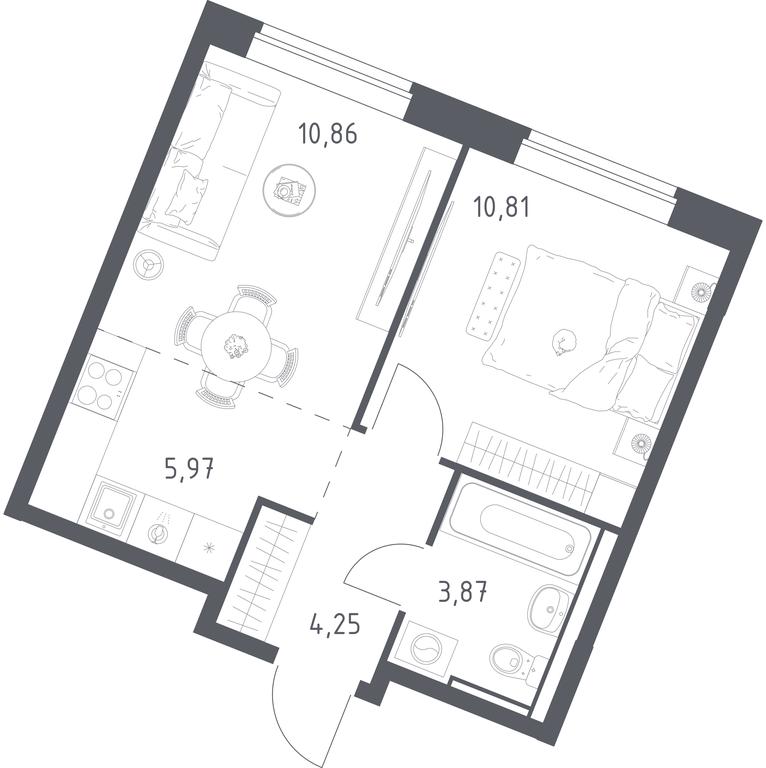 Apartment Sale, 35.76平方米 at Kvartal Zapadnyj, kvartal № 76, Marushkinskoye Settlement, Moscow, Russia #1 Apartment Sale, 35.76平方米 at Kvartal Zapadnyj, kvartal № 76, Marushkinskoye Settlement, Moscow, Russia #1