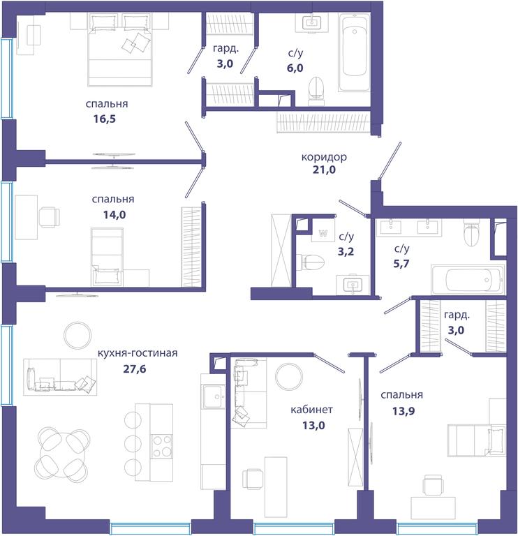 Продажа 4-комн. квартиры, 126,9 м² в ЖК «Событие», улица Лобачевского, 124к3, Москва, Россия #1 Продажа 4-комн. квартиры, 126,9 м² в ЖК «Событие», улица Лобачевского, 124к3, Москва, Россия #1